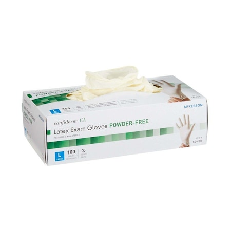Mckesson Latex Exam Glove, Large, Ivory, 100PK 14-428